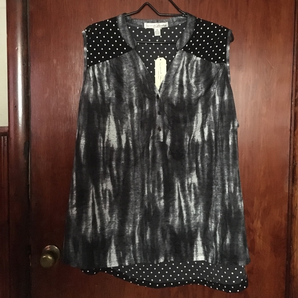 Black and White Knit Top Tank Top